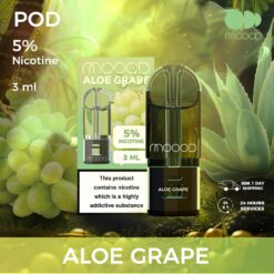 Moood Pod กลิ่น Aloe Grape : กลิ่นว่านหางจระเข้องุ่น ผสมผสานความหวานขององุ่นกับว่านหางจระเข้ในแบบฉบับที่เย็นและสดชื่น