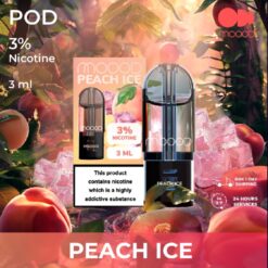 Moood Pod กลิ่น Peach Ice : กลิ่นพีชเย็น กลิ่นหอมหวานของพีชผสานกับความเย็น, เพิ่มความสดชื่นให้กับวันร้อน