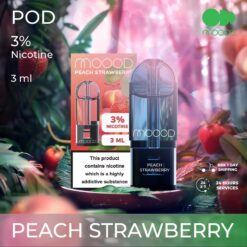 Moood Pod กลิ่น Peach Strawberry : กลิ่นพีชสตอเบอร์รี่ รสหวานอ่อนๆ ของพีชผสานความเปรี้ยวจากสตรอเบอร์รี่