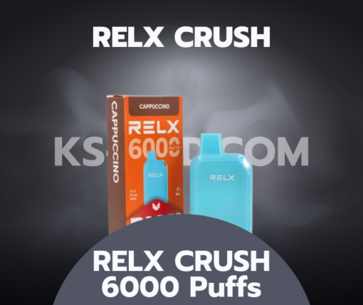 Relx Crush 6000 (6K) Puffs ราคาส่ง พอตใช้แล้วทิ้ง จากแบรนด์ Relx เปิดตัว 2024 สูบได้ 6000 คำ มีให้เลือกถึง 10 กลิ่น ราคาถูก ส่งด่วน กทม แมส Grab LineMan ขายส่ง ยกกล่อง ยกลัง